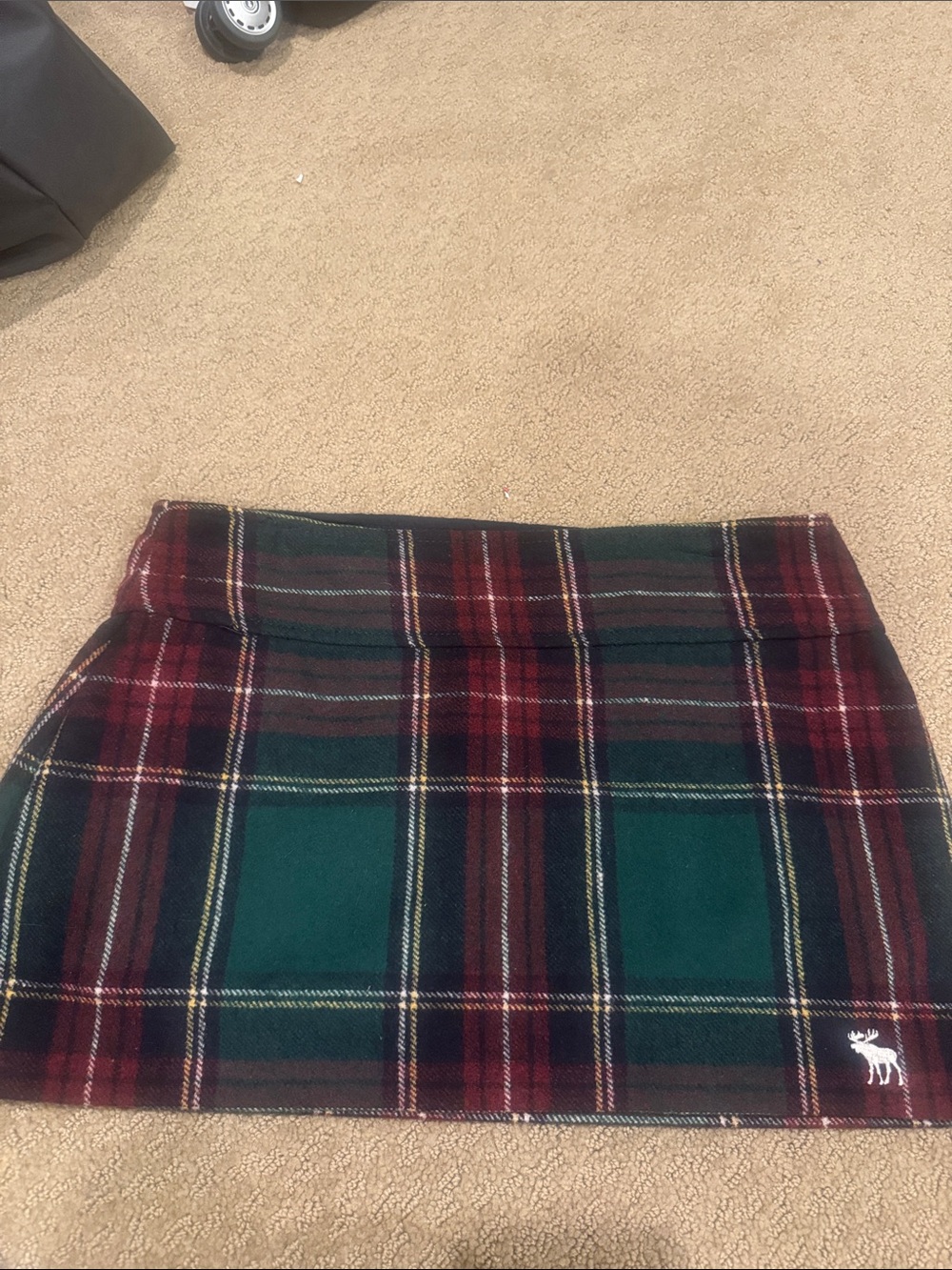Abercrombie & Fitch Green and Burgundy Plaid Mini Skirt